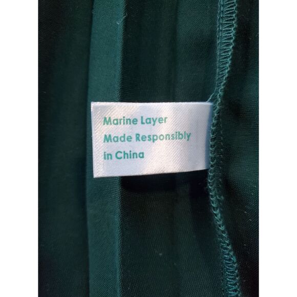 Marine Layer Womens XS Chelsea Pleated Midi Skirt Green Gables New - Picture 8 of 11